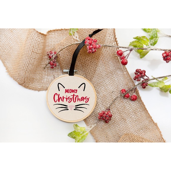 Christmas Holiday Cat Meowy Christmas Humor Counted Cross Stitch Pattern Chart - Picture 2 of 6